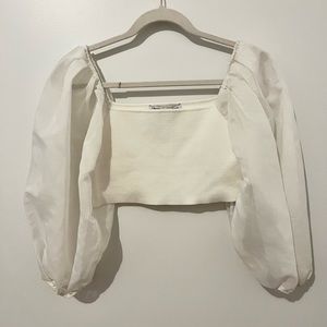 Zara white crop top